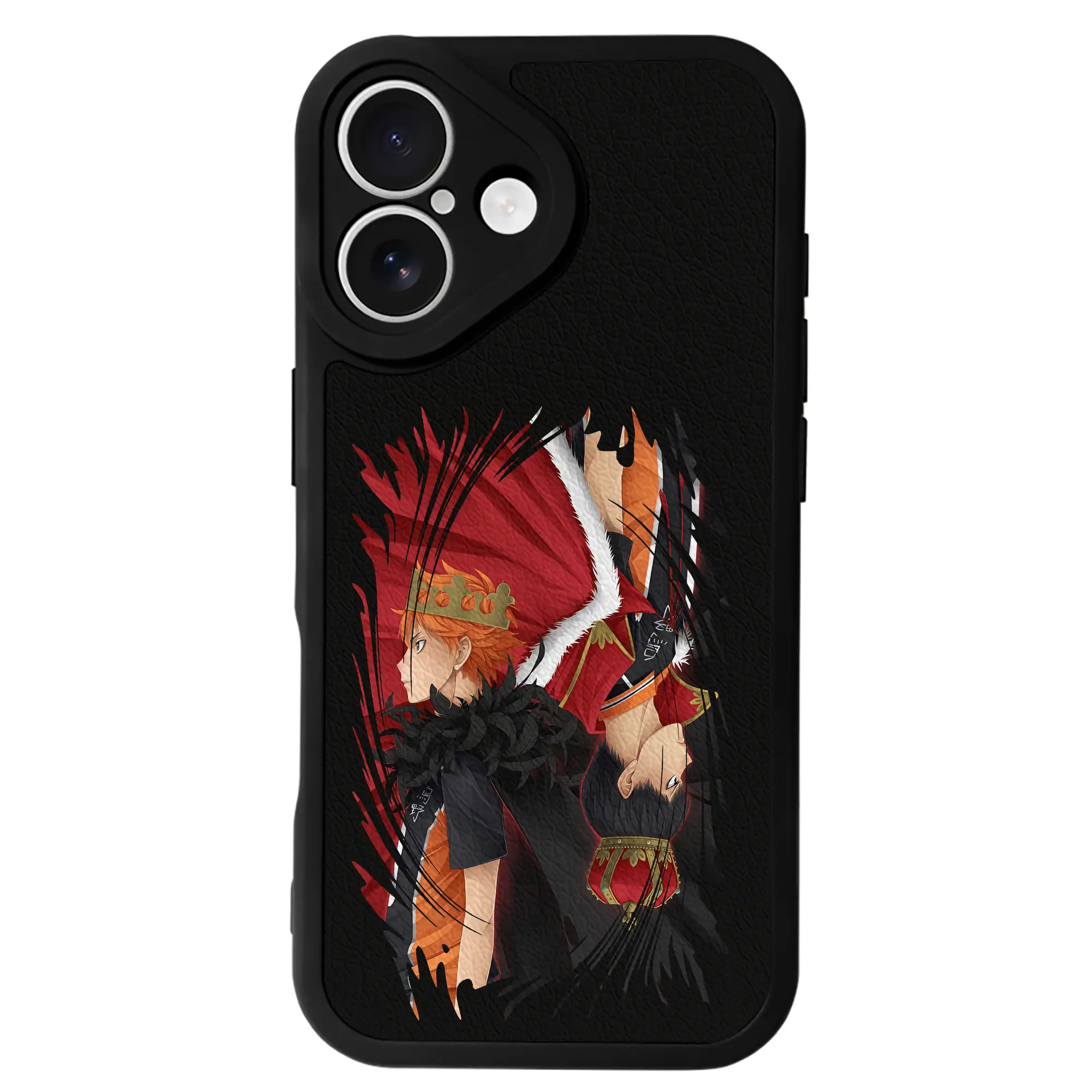 ハイキュー!! グッズ,日向翔陽 - IPhone 16シリーズ対応 ・ シリコンスマホケース ・ レザー調 ・ 高精度フィット ・ 耐衝撃 ・ ワイヤレス充電対応 ・ 精密カット